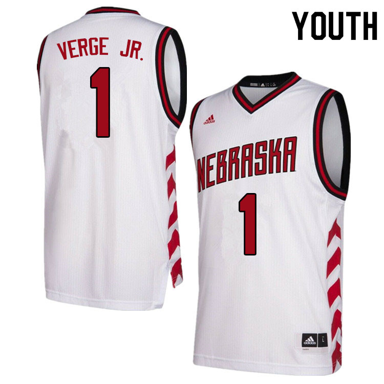 Youth #1 Alonzo Verge Jr. Nebraska Cornhuskers College Basketball Jerseys Sale-Hardwood - Click Image to Close